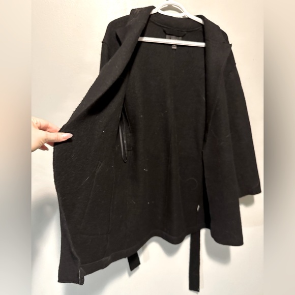 J.Crew Black Wool Blend tie waist no button cardigan sweater size XS - Picture 4 of 6